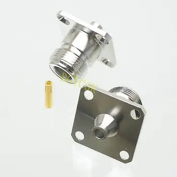 

DHL/EMS 50 pcs connector N female jack 4-holes flange panel mount semi-rigid RG402 0.141" -h2