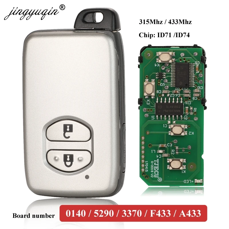 jingyuqin 2BTN 315 / 433MHz F433 A433 0140 5290 3370 0011 Keyless Entry автомобиля дистанционного ключа для Toyota