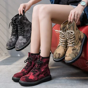 

SONDR botines mujer 2019 platform lace up fashion ankle boots for women sewing rubber spring and autumn shoes woman bottes femme