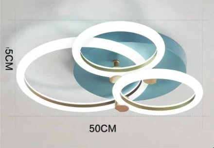 3 Rings Dia50cm Современные светодиодные люстры, кольца для гостиной, спальни, светодиодные люстры с функцией памяти, светодиодные потолочные люстры, светильники - Цвет абажура: 3 Rings Dia50cm