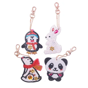 

5D diamond painting cute animal DIY rabbit keychain diamond bag pendant jewelry mosaic home decoration pattern handmade gift