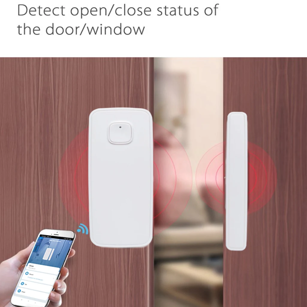 WiFi Door Windows Sensor Smart Phone APP Control Door Status Magnetic Detector Wireless Security Alarm for Home Bussiness Alert