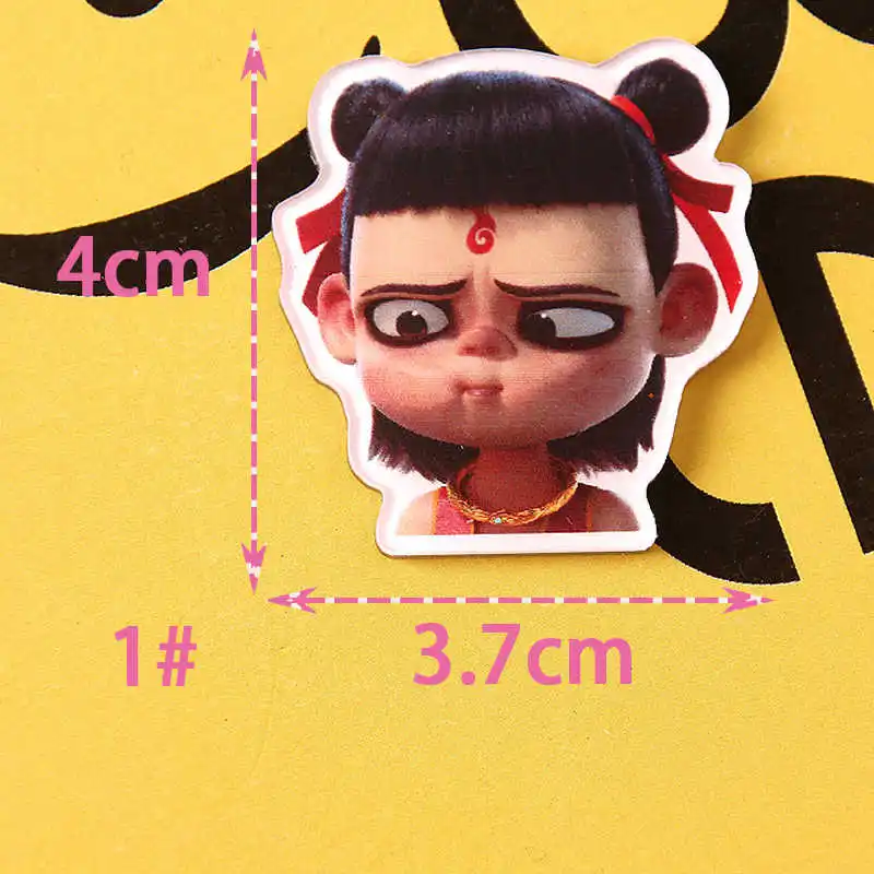 1pcs NE ZHA cartoon badge Kawaii Icon Badge Bacges on Backpack Badges for Clothing Acrylic Badges Z88 - Цвет: 1