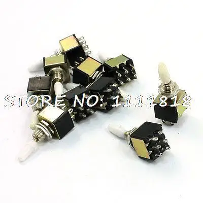 

AC 220V 3A 2 Position 6 Terminal DPDT Latching Action Toggle Switch Black 10PCS