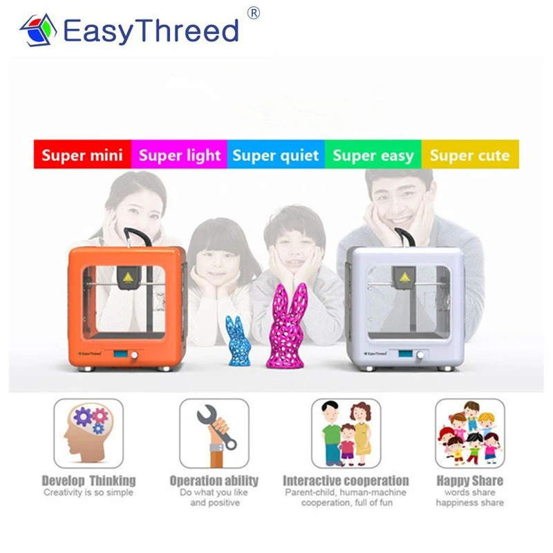 Easythreed Mini FDM 3d принтер с экраном для детей, полностью собранный Набор для печати 3 D, лучшие праздничные подарки для детского образования