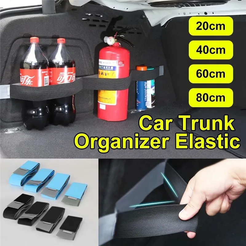 1pc Universal Car Rear Trunk Organizer Elastic Strap Fixed Stowing