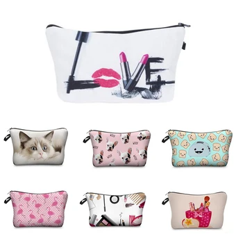 

Fashion Brand cosmetic organizer bag Heat Transfer Printing Women Travel Makeup bag Portable Cosmetic Bag kosmetyczka
