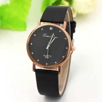 

Fashion Luxury Women Watches Diamond Leatheroid Band Round Dial Quartz Wrist Watch Women Business Reloj Mujer Woman Watch 2018