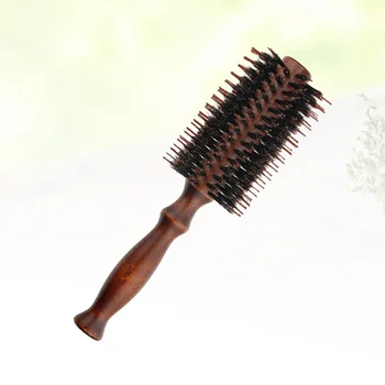 

2pcs Handle Portable Hair Comb Round Brushes Anti-static Curly Brushes Natural Wood Bristle Hair Combs Hairdresser Hair Curling