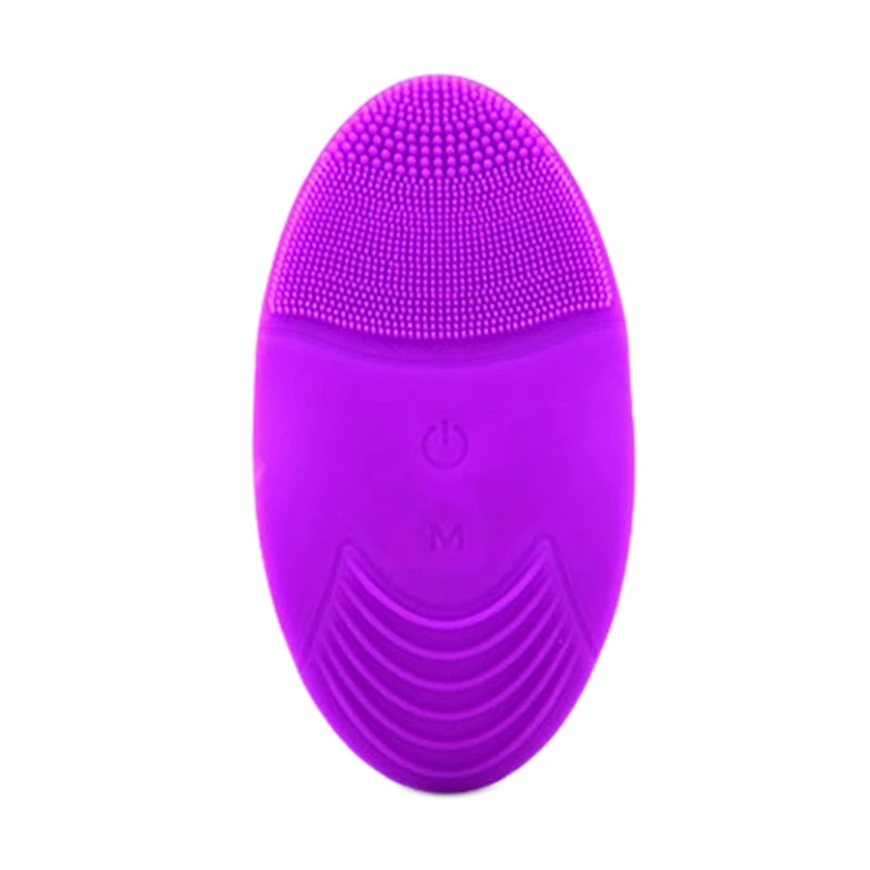 Purple Ion Cleansing Instrument Usb Base Charging Deep Cleansing Facial Electric Cleanser Remove Makeup Residual Dry And Wet Facial Cle - Цвет: Purple