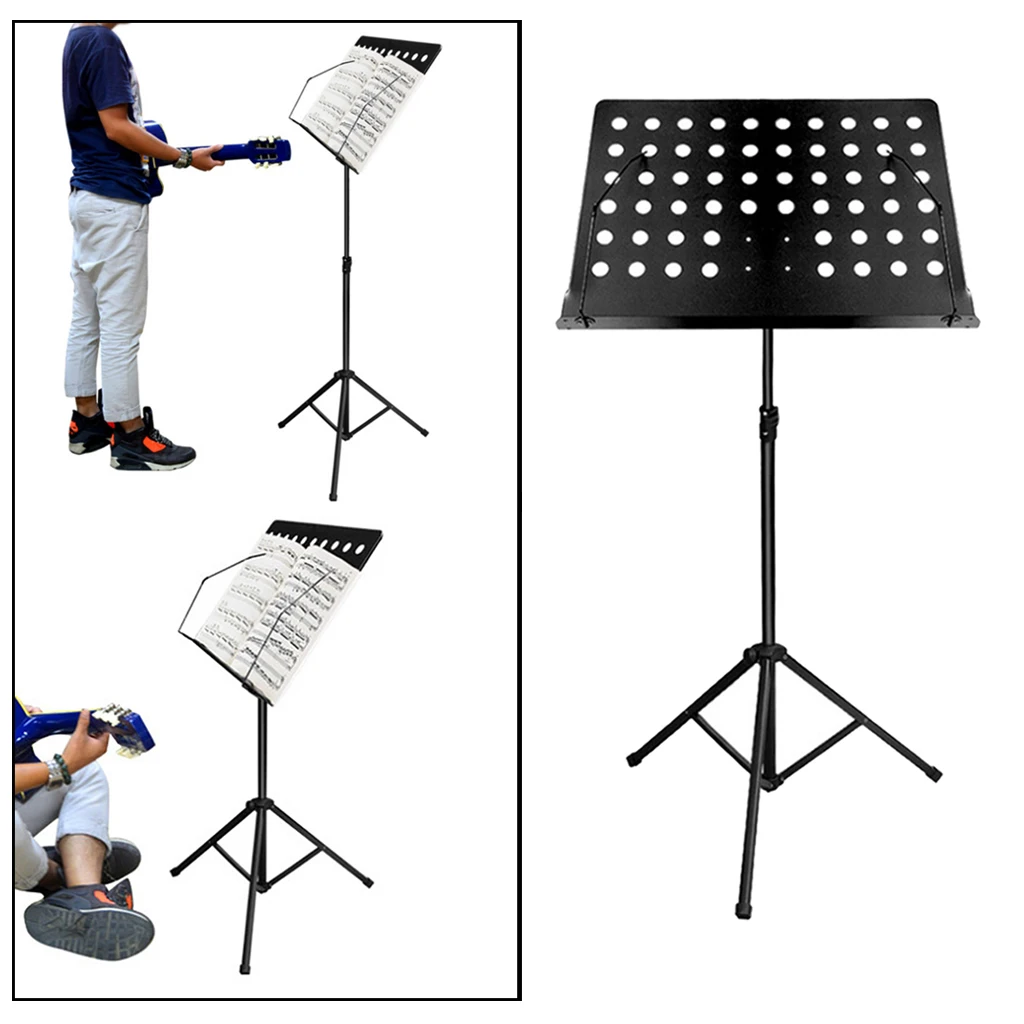 Heavy Duty Orchestral Conductor Sheet Music Stand Holder w/ Stable Tripod Foldable Instrument Books Stands Tabletop Desktop | Спорт и
