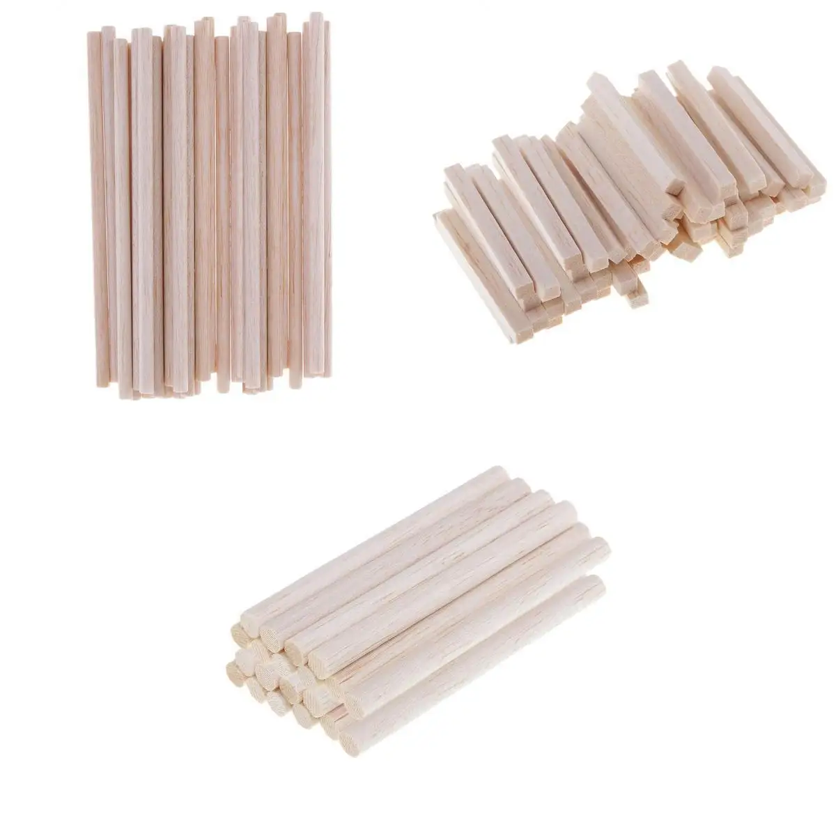Гладкие квадратные палочки для поделок, резьба по дереву, Бамбуковая деревянная модель, Строительный набор из 110