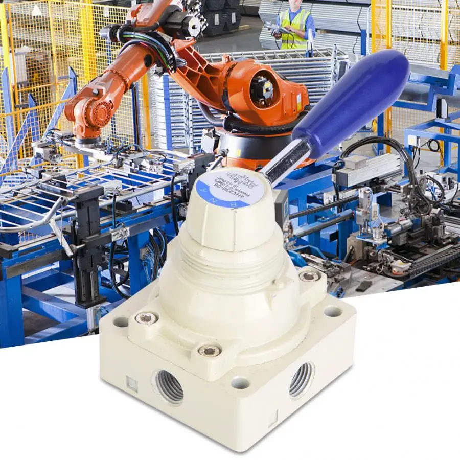 С ручным управлением рычаг воздушный клапан ручного Управление 3-позиционный 4-ходовой герметизирующая ptfe-лента для 4HV230-06/4HV230-08 Электрический магнитный клапан