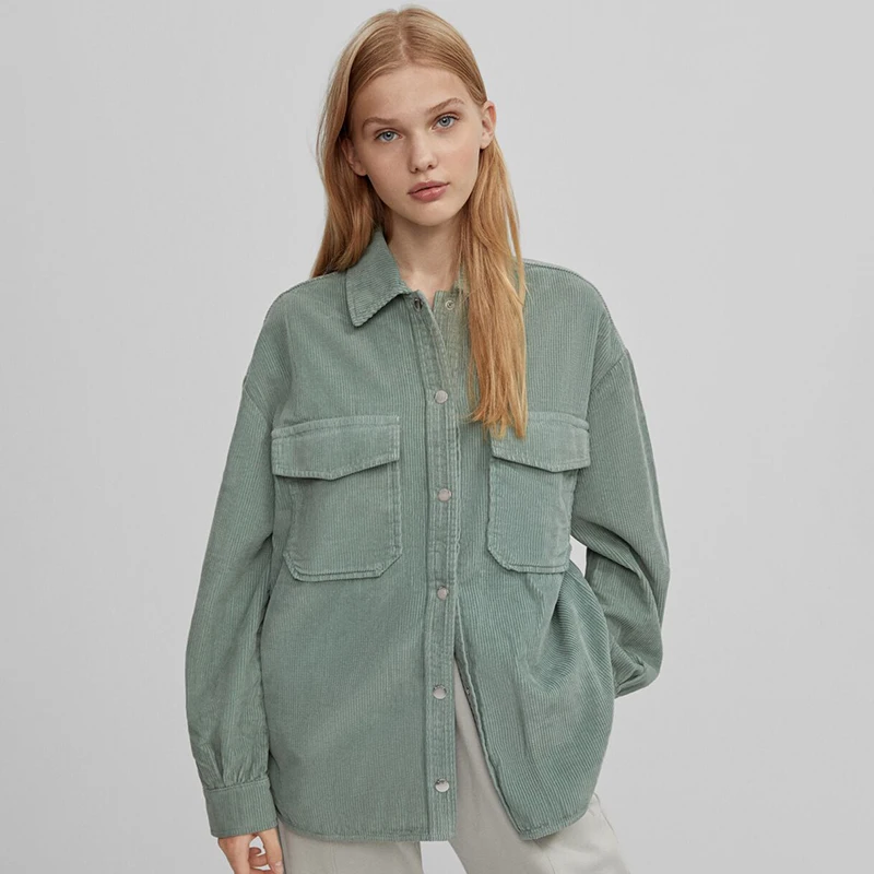 Малина Fashion вельветовое пальто блузки женские элегантные весенние свободные