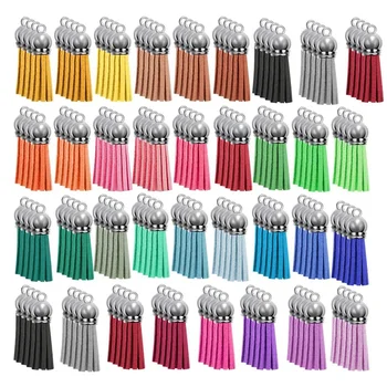 

140Pcs Tassel Keychain Bulk Set for DIY Leather Pendants Keychain Acrylic Jewelry Accessories