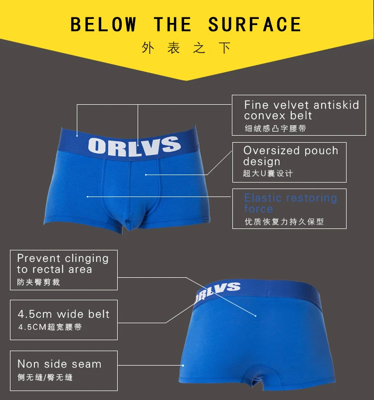 ORLVS Брендовое нижнее белье мужчины боксеры мужские трусы, Cueca tanga быстросохнущие дышащие мужские трусы боксеры хлопковые мужские боксеры шорты