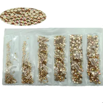 

1584pcs 1 pack Flatback Nail Art Rhinestones For 3D Nail Art Decorations Stones Shiny Gems Manicure Accessorie Mix Size SS4-SS16
