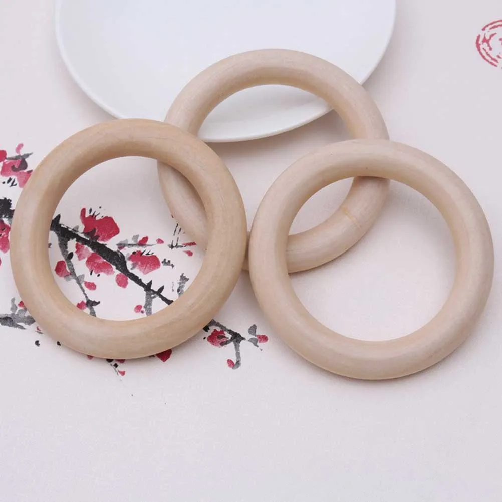 25 шт. DIY Детские Кольца для прорезывания зубов аксессуары из натурального дерева кольца игрушки аксессуар деревянный внешний диаметр 68 мм