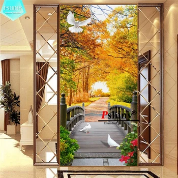 

PSHINY 5D DIY Diamond embroidery Autumn Forest Scenic pictures Full kit Square rhinestone Diamond Painting cross stich