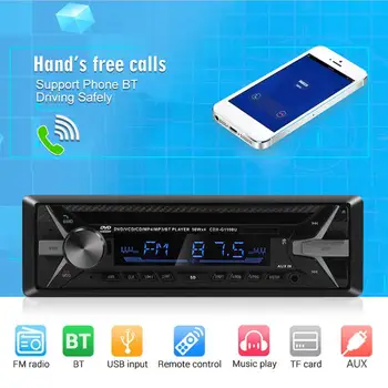 

1 DIN Head Unit CD DVD Player Elaborate Manufacture Prolonged Durable 1000U Single Bluetooth MP3 USB AUX Input FM Radio