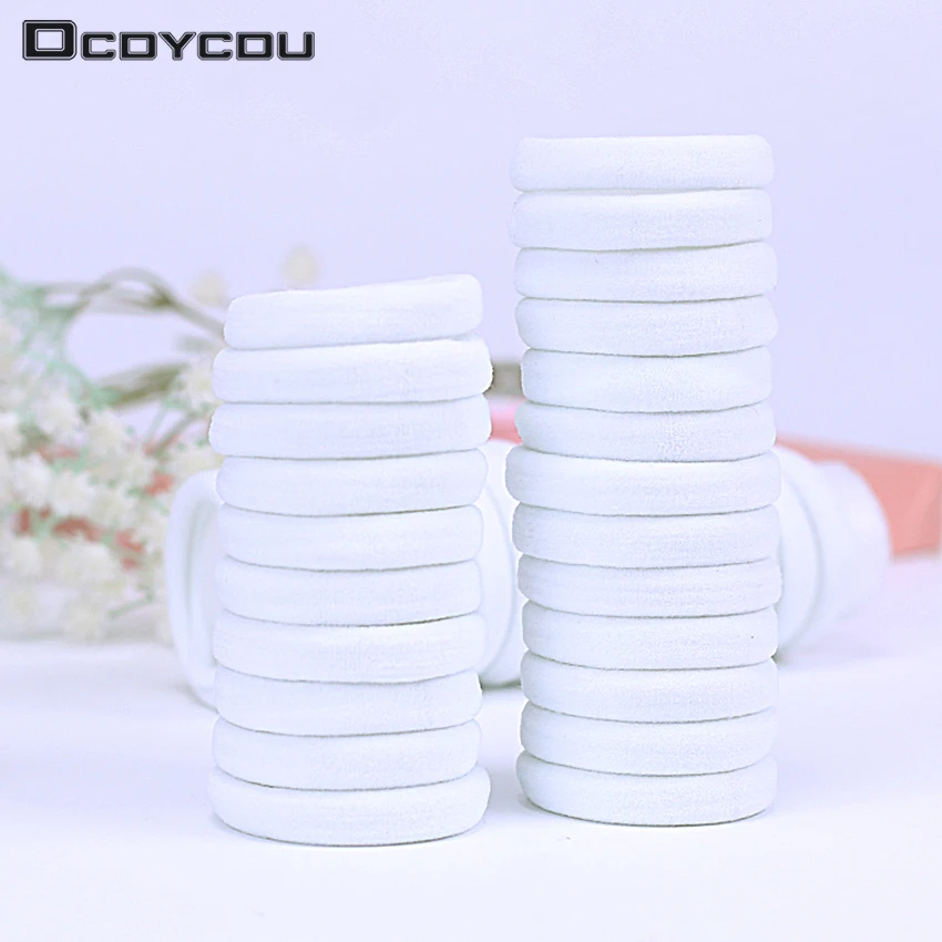 

20PCS White Child Ponytail Hair Holders Elastic Rubber Bands Hair Accessories Girl Women Tie Gum
