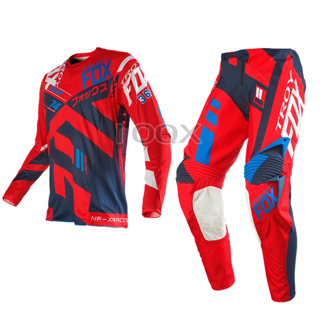 2019 Troy Fox MX Motocross Suit Divizion Full Set Jersey Pants Combo MX Dirt Bike Off-road Racing Gear Set