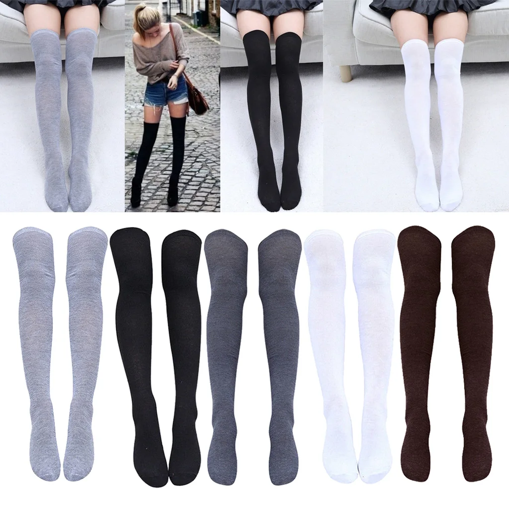  womens knee-high socks Extra Long Cotton Thigh High Socks Over the Knee High Boot Stockings Cotton Leg Warmers sock