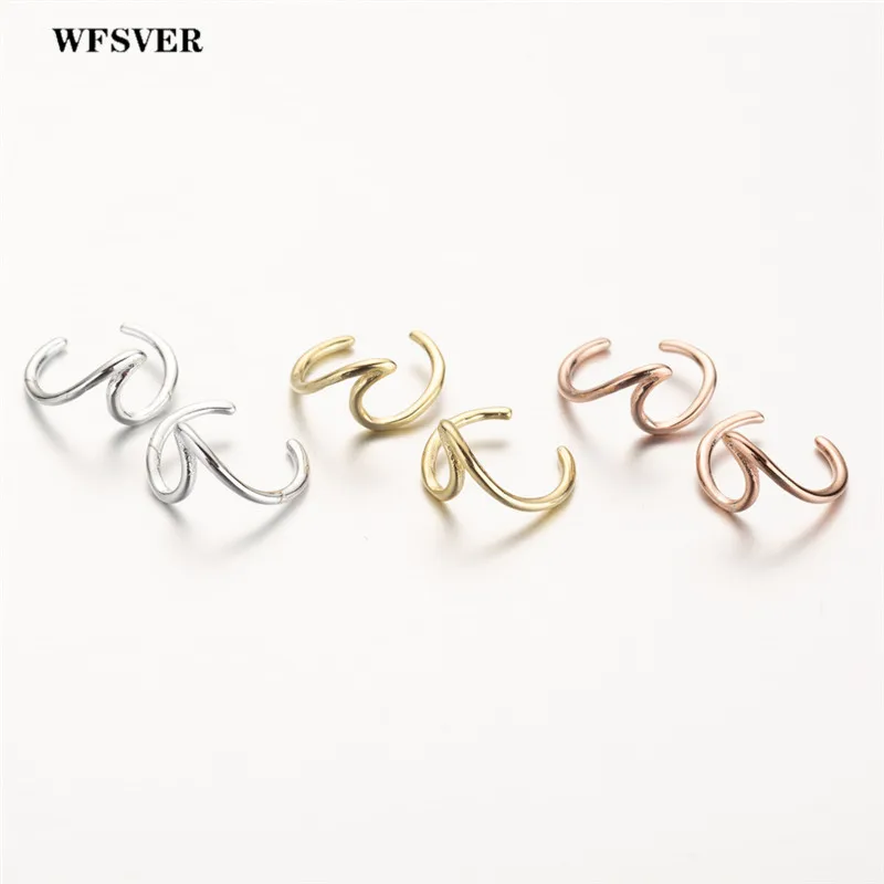 

WFSVER Simple Geometric Wavy Shape Hoop Earrings For Women Statement Copper Earrings Hoops Christmas Jewelry Bijoux Femme