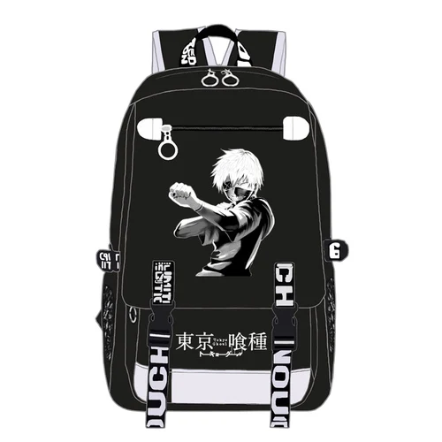 Рюкзак для мальчиков и девочек из аниме Kaneki Ken с зарядкой через usb, школьная сумка для мужчин и женщин, рюкзаки для ноутбука-подростка - Цвет: B