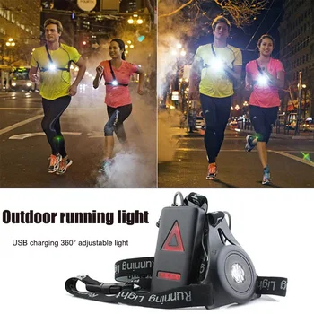 

Outdoor Running Light USB Rechargeable Night Adjustable Chest Lamp Warning Light CLH@8