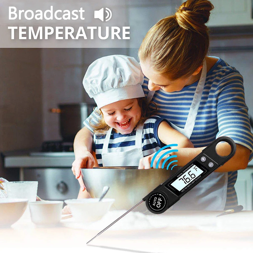 digital thermometer Waterproof Digital Instant Read Meat Thermometer Voice Report for Kitchen Cooking Oil Food BBQ Grill