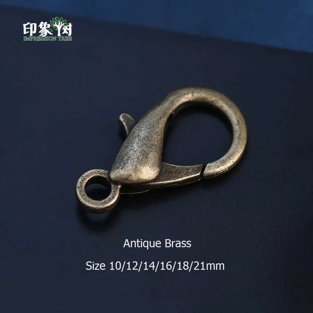 Antique Brass 1Pcs 1 шт. 10/12/14/16 мм цинковый сплав Застежками Омаров коготь, крючки, станок и мульти Цвет покрытием никель привести Cad Бесплатные DIY Изготовление, поиск ювелирных изделий 301 - Цвет: Antique Brass 1Pcs