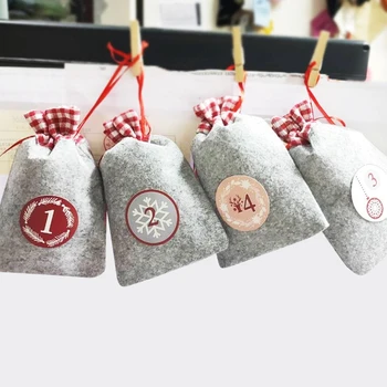 

Advent Calendar for Filling Jute Bags Made Of Fabric for Hanging Christmas DIY Christmas Calendar Deco 24PCS with Clip