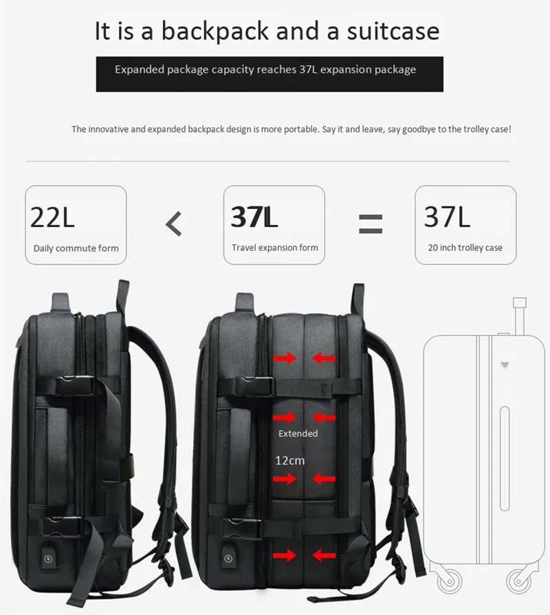 15,6 дюймов рюкзак для ноутбука мужские водонепроницаемые повседневные дорожные рюкзаки бизнес-рюкзак мужская сумка для багажа зарядка