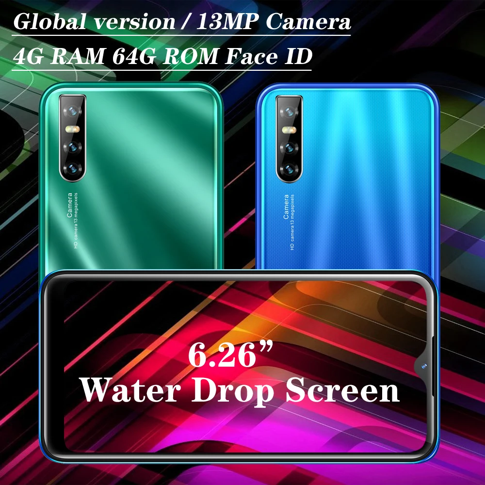 S10 капли воды Экран смартфонов 4G Оперативная память 64G Встроенная 4 ядра сотовый