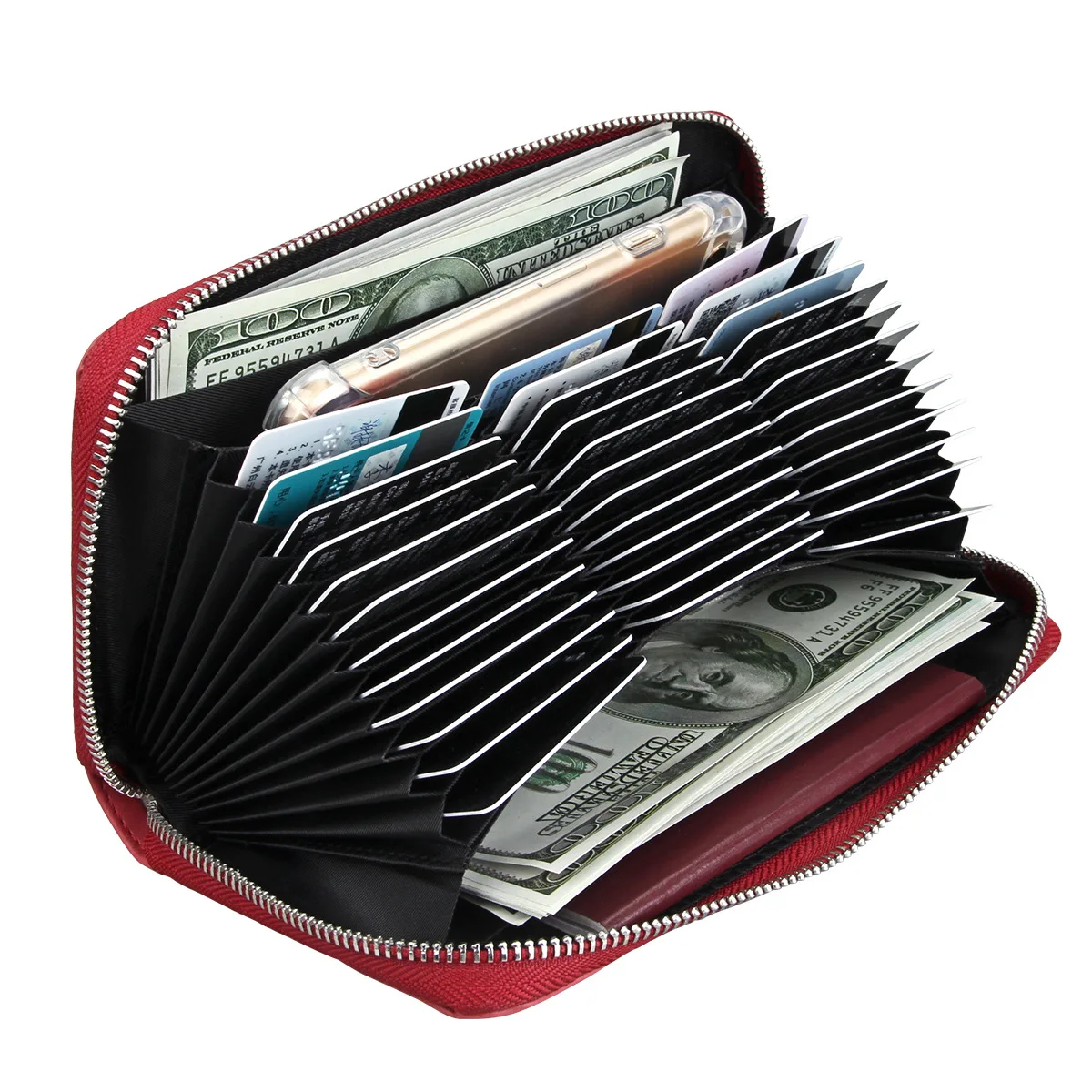

Europe And America New Style Wallet RFID Genuine Leather Card Bit More Short Zipper Organ Wallet Customizable Logo Manufacturers