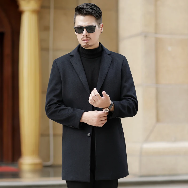 10XL 8XL зимняя мужская шерстяная куртка для отдыха длинные шерстяные пальто мужские однотонные повседневные модные куртки/повседневные мужские пальто