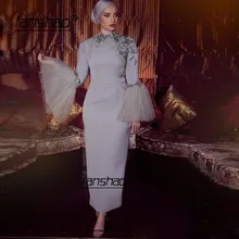 Вечернее платье для мусульманских женщин одежда с длинным рукавом кружевной шарф ислам Дубаи Саудовская арабское вечернее платье для выпускного вечера