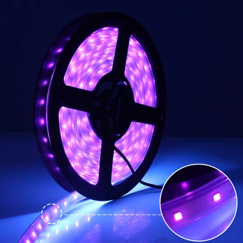

12V 60W UV LED Strip Light 5 Meter UV Lamp Ribbon Flexible Purple Light Strip Aluminum Alloy UV Light Party Atmosphere Lamp