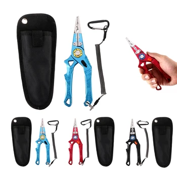 

NEW Multifunctional Long Nose Fishing Plier Fishing Wire Line Cutter Hook Remover with Retractable Lanyard Sheath Fishing Tackle