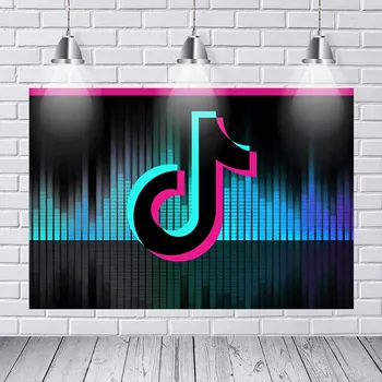 

Musical Symbol Tok Tik Background Beating Audio Frequency Birthday Party Photography Backdrop Photo Booth Studio Banner