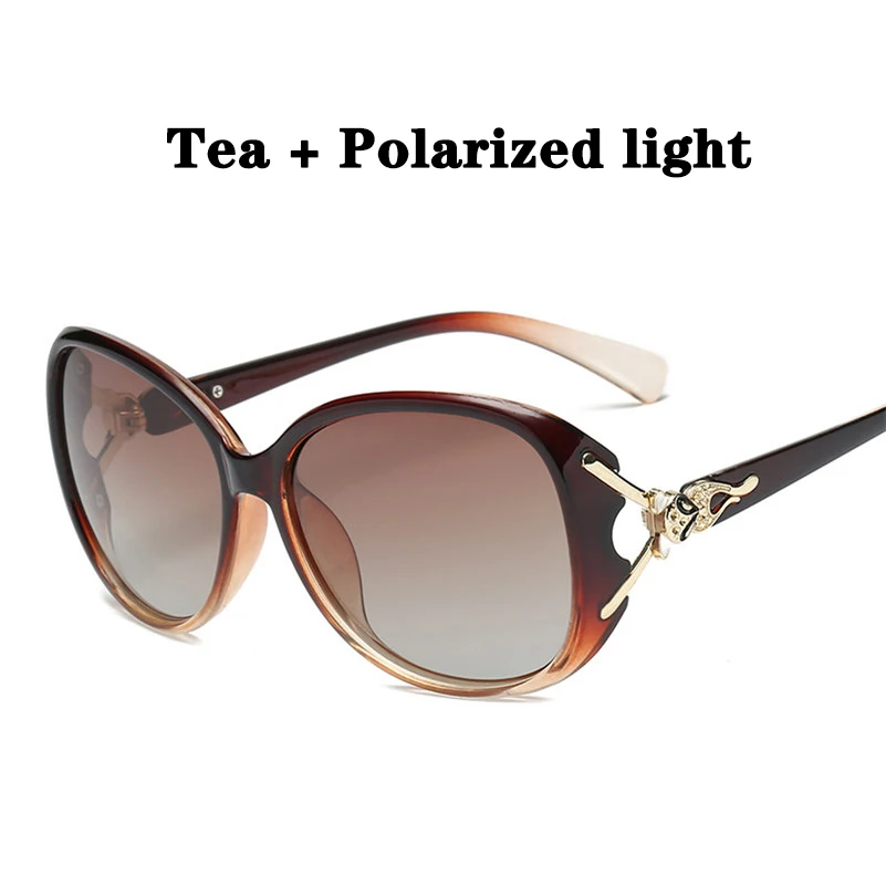 Tea (Polarized) Европейский стиль, женские солнцезащитные очки, поляризационные, uv400, высокое качество, тренд, Ретро стиль, большие глаза, очки для путешествий, женские очки для глаз S3 - Цвет линз: Tea (Polarized)