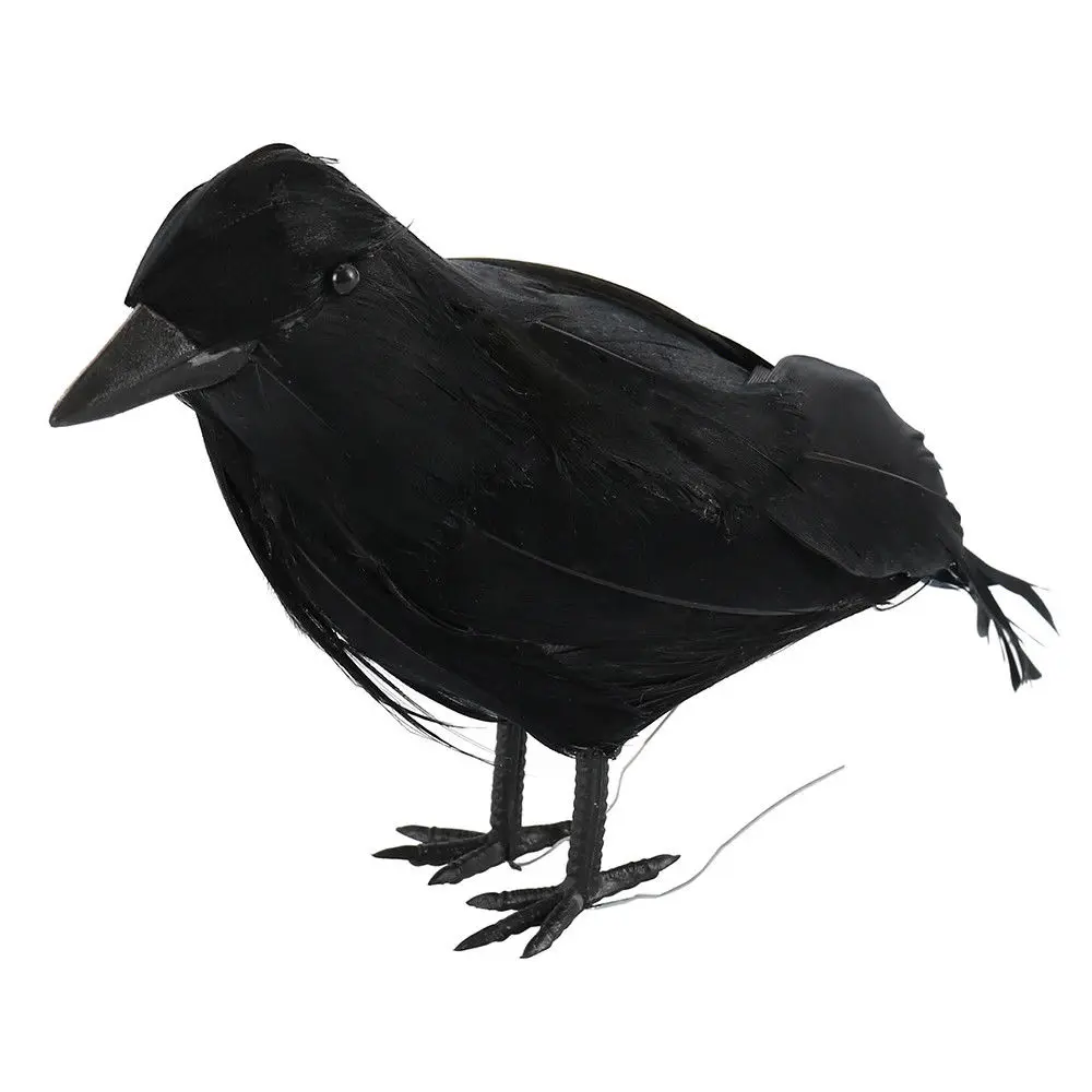 

New Arrival 1PC Halloween Crow Fake Bird Toys Ravens Prop Fancy Dress Decoration Props Artificial Raven Treat Trick Toys