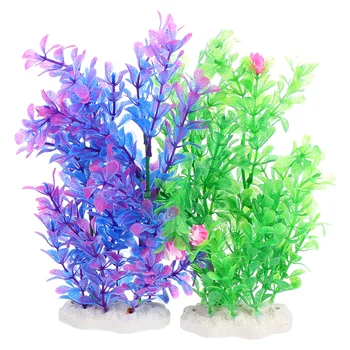 

2pcs Artificial Fish Tank Water Plant Decorative Fake Water Plant for Aquarium