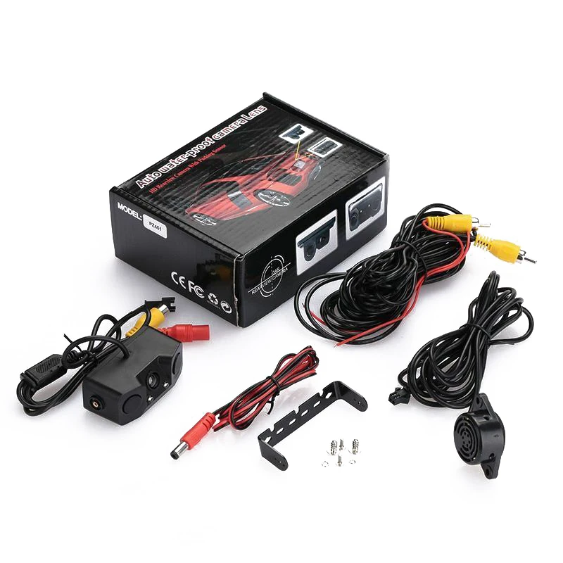  Car Auto Rear View Camera Parking Sensor Monitor 12V Reverse Backup Buzzer Rear View Camera With 2 