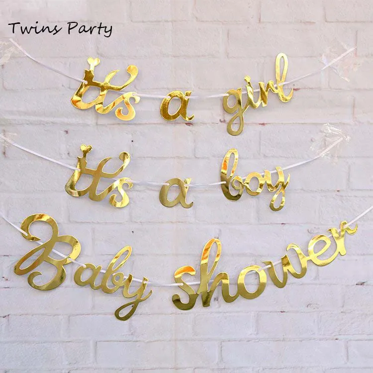 

Twins Party Its a Boy Girl Banner Baby Shower Balloons Babyshower Party Decorations Gender Reveal Pink Blue Balloons