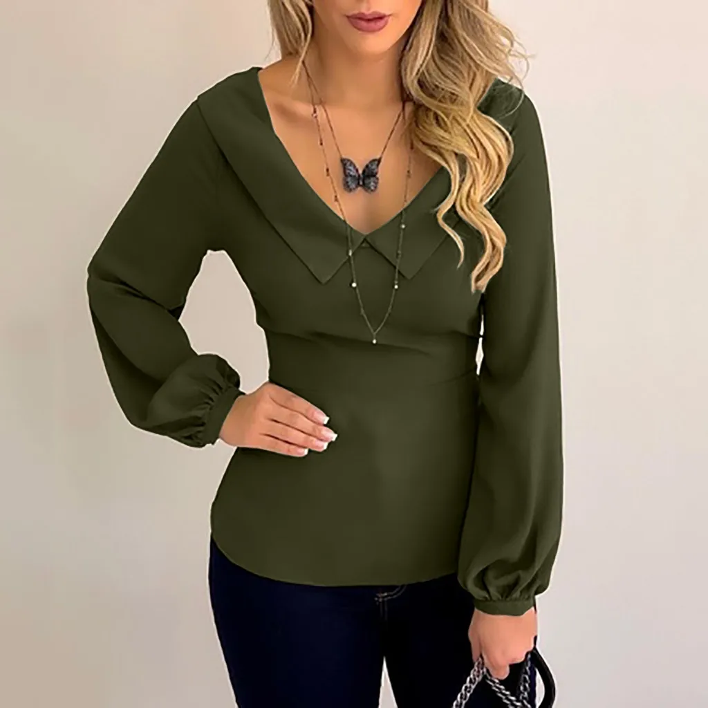 women long Sleeve Women Shirts Sexy V Neck Solid Womens blouse And Blouses Casual Tee blouse Tops Female Clothes Plus Size women long Sleeve Women Shirts Sexy V Neck Solid Womens blouse And Blouses Casual Tee blouse Tops Female Clothes Plus Size