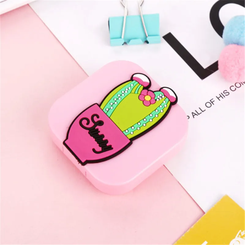 1 Pc Cute Cartoon Girl Heart Contact Lens Box St tudent Soft Younger Sister Glasses Box Beautiful Pupil Box Nursing - Цвет: 13
