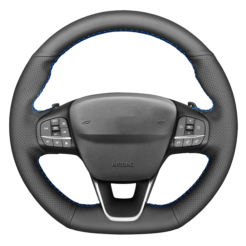 Coprivolante Per Auto In Pelle Artificiale Nera Per Ford Focus St-Line Fiesta St-Line 2018-2019 Focus St Fiesta St 2018-2020