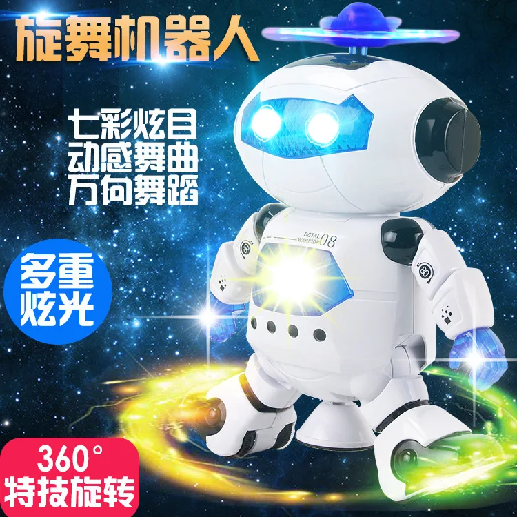 

Space Electric Dancing Robot Toys Infrared Coil 360-Degree Rotating Light Music Electric Toys